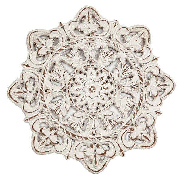 Wall Decoration Romimex White MDF Wood 40 x 40 x 2 cm