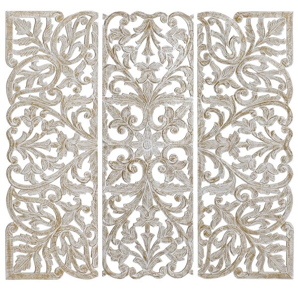 Wall Decoration DKD Home Decor Golden White Iron Romantic MDF Wood (40 x 2 x 120 cm)