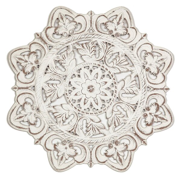 Wall Decoration Romimex White MDF Wood 60 x 60 x 2 cm