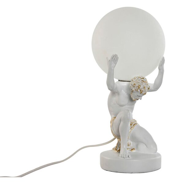 Desk lamp Home ESPRIT White Golden Resin Plastic 220 V 14 x 14 x 32 cm