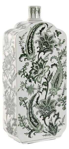 Vase Home ESPRIT White Green Porcelain Leaf of a plant 21 x 10 x 48 cm