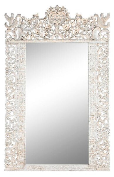 Wall mirror Home ESPRIT White Crystal Mango wood Indian Man Stripped 150 x 5 x 242 cm