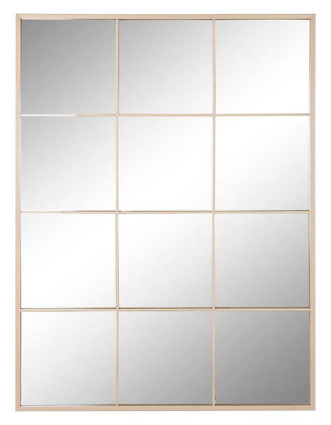 Wall mirror Home ESPRIT Beige Crystal Iron Mirror Window Scandi 90 x 1 x 120 cm