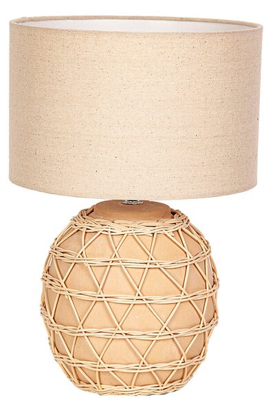 Desk lamp Romimex Natural Linen Rattan 220-240 V 27 x 41 x 27 cm E27