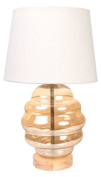 Desk lamp Romimex Beige Glass 25 x 42 x 25 cm