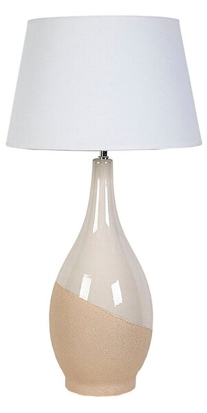 Desk lamp Romimex White Beige Ceramic 20 x 60 x 12 cm