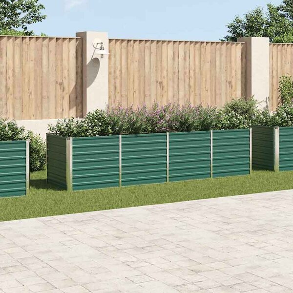 Modenza 320 x 80 x 77cm Garden Galvanised Steel Planter in Green