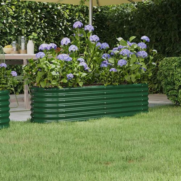 Modenza Oval 152 x 40 x 36cm Garden Galvanised Steel Planter in Green