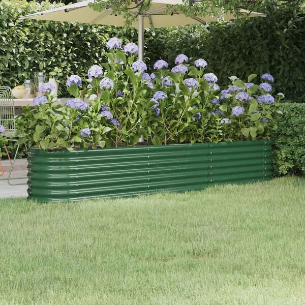 Modenza Oval 224 x 40 x 36cm Garden Galvanised Steel Planter in Green