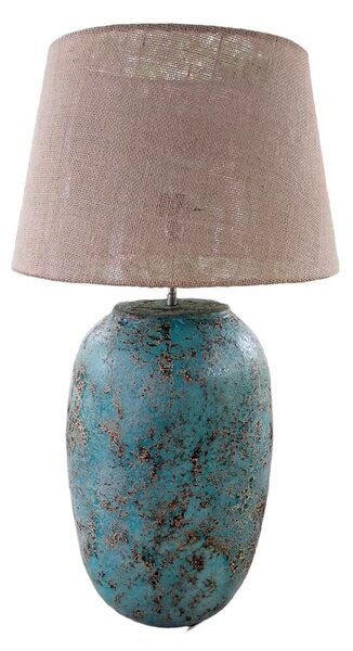 Desk lamp Romimex Blue Ceramic 30 x 70 x 30 cm