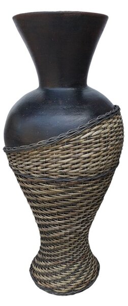 Floor vase Romimex Brown Rattan Terracotta 35 x 100 x 35 cm