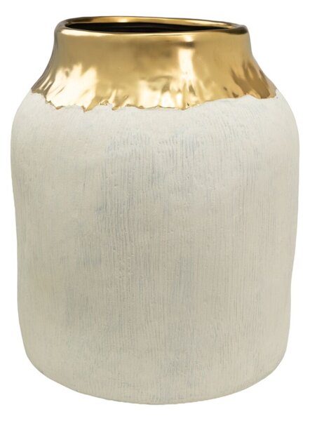 Vase Romimex White Golden Porcelain 30 x 35 x 30 cm