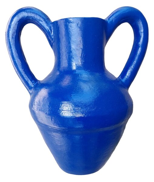 Vase Romimex Cobalt blue Ceramic 28 x 35 x 22 cm With handles