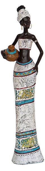 Decorative Figure Romimex Brown African Woman 11 x 37 x 7 cm