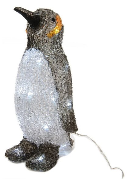 Christmas bauble Lumineo Penguin White (17 x 16 x 33 cm)