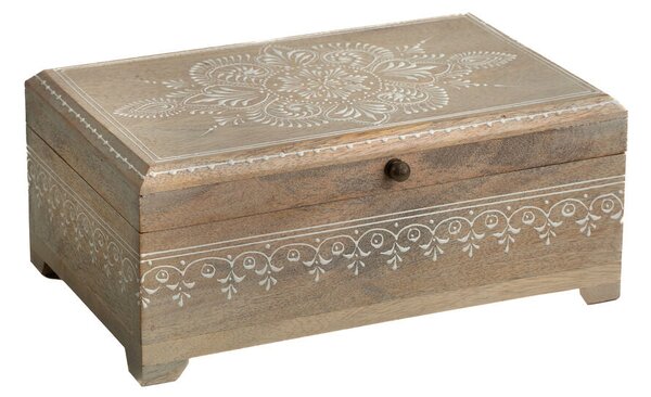 Decorative box Romimex Brown Mango wood 28 x 12 x 18 cm