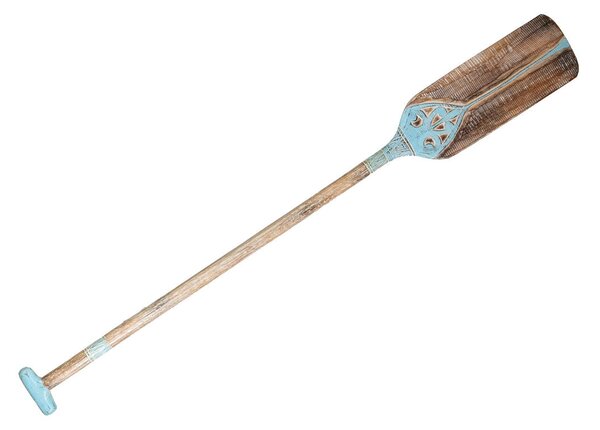 Wall Decoration Romimex Turquoise Natural Paddle 17 x 142 x 4 cm