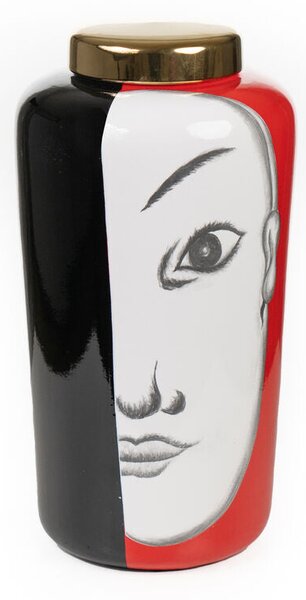 Tibor Romimex White Black Red Porcelain Face Japanese 18 x 35 x 18 cm