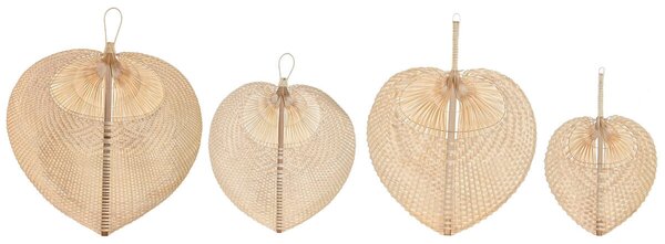 Wall Decoration Home ESPRIT Light brown Natural Fan Tropical (4 Pieces)