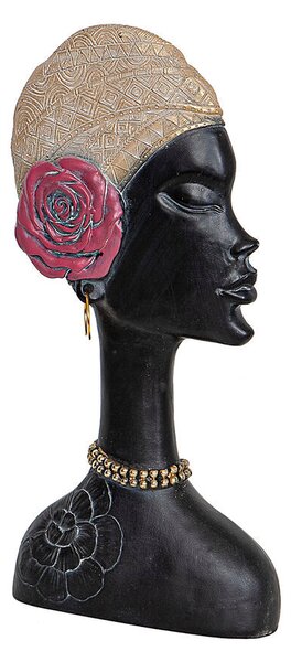 Bust Romimex Brown Resin African Woman 17 x 35 x 7 cm