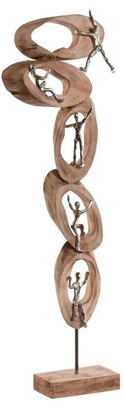 Decorative Figure Home ESPRIT Brown Silver Natural 23 x 9 x 74 cm