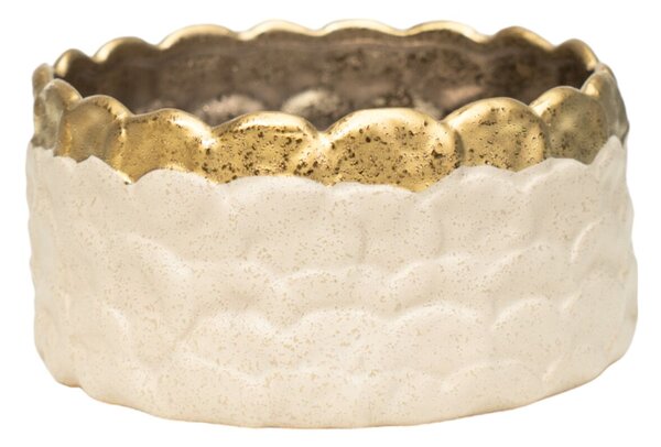 Centerpiece Romimex White Golden 21 x 11 x 21 cm