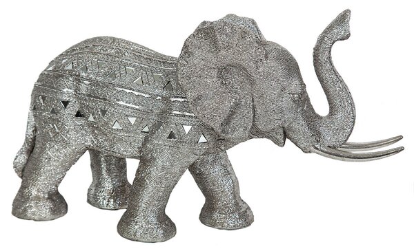 Decorative Figure Romimex Silver Elephant 48 x 28 x 17 cm