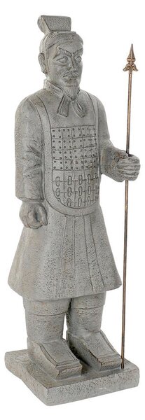 Decorative Figure Home ESPRIT Grey Golden Oriental Warrior 35 x 32 x 118 cm