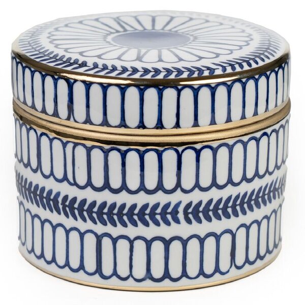 Decorative box Romimex Blue White Porcelain 18 x 13 x 18 cm