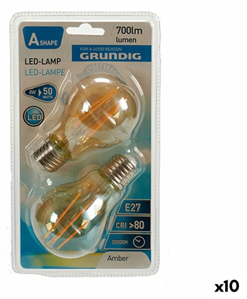 LED lamp Grundig 8 W 2300 K E27 Amber 700 lm (10Units) (6 x 10 x 6 cm)