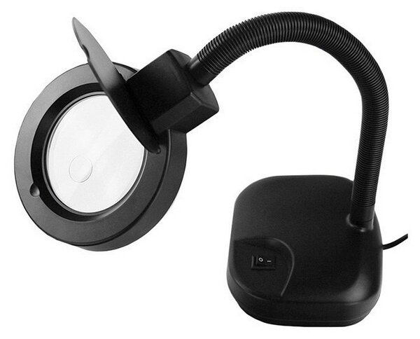 Flexo/Desk lamp EDM Table top magnifying glass Black 12 W 14 x 32 cm