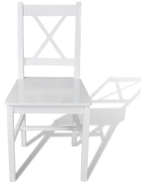 Dining Chairs 2 pcs White Pinewood