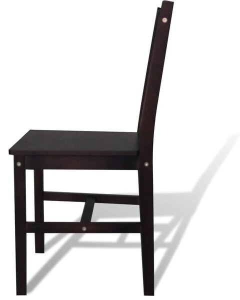 Dining Chairs 6 pcs Dark Brown Pinewood