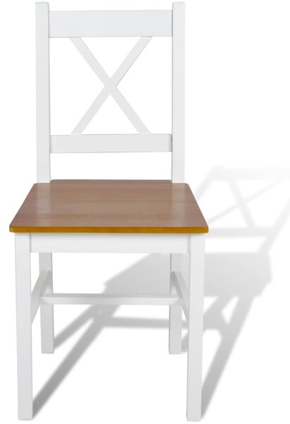 Dining Chairs 4 pcs White Pinewood