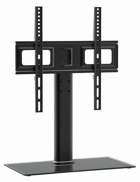 Flanders 55'' Universal Swivel Table Top Glass Base TV Stand - Black