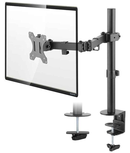 Midvale 32'' Single Arm Metal Desk Mount Monitor Stand - Black
