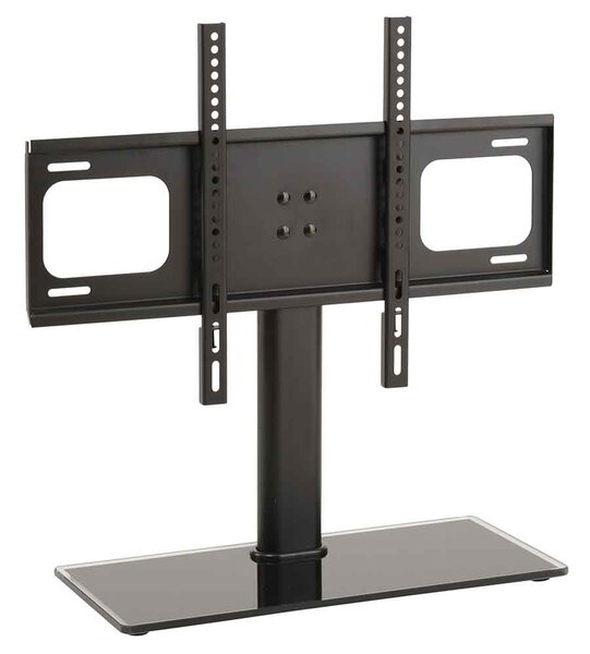 Flanders 60'' Universal Fixed Table Top Glass Base TV Stand - Black