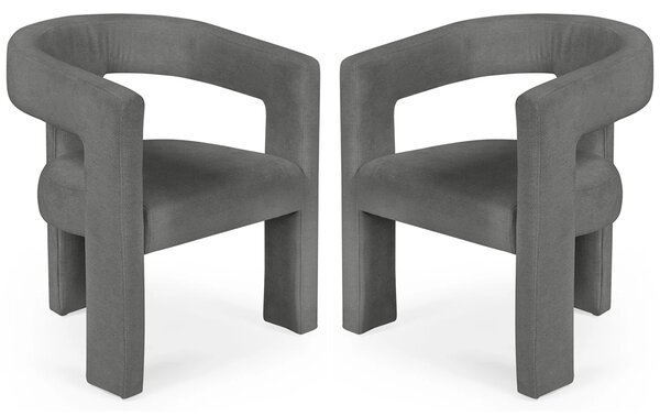 Siena Grey Fabric Dining Chairs - Pair