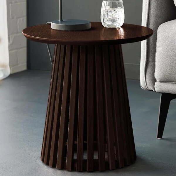 Orono Wooden Round Lamp Table - Dark Brown