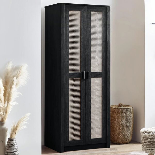 Sumter Wooden Wardrobe With 2 Doors - Black