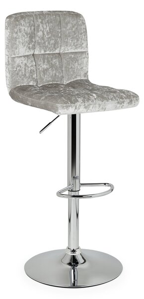 Jasmine Crushed Velvet Bar Stool Silver