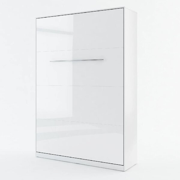 Cadott High Gloss Vertical Wall Double Bed In White