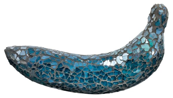 Clisson Decorative Mosaic Glass Banana Fruit In Blue