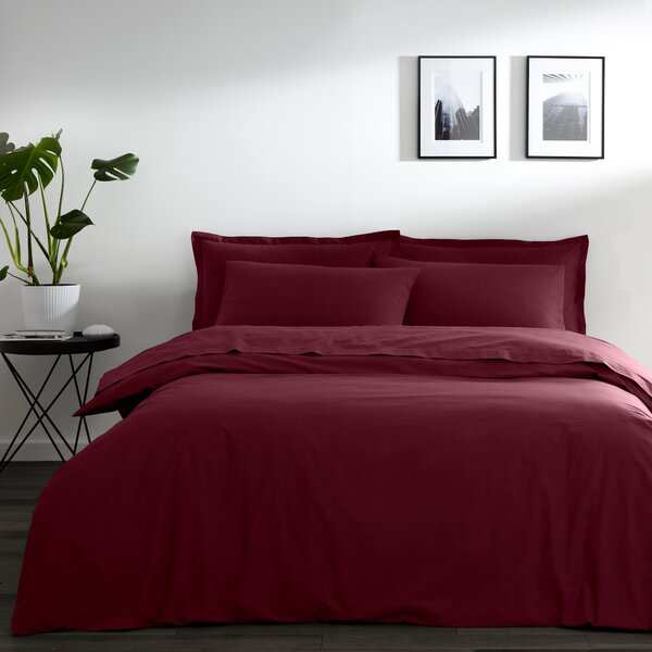 Pure Cotton Duvet Cover Claret