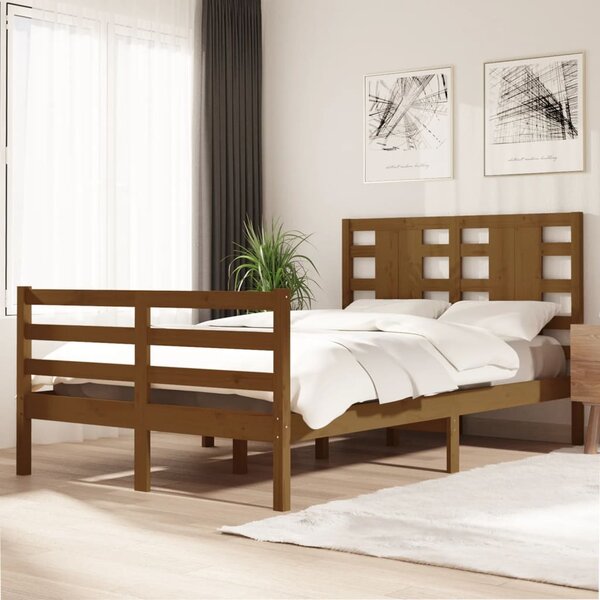Bed Frame Honey Brown Solid Wood Pine 120x200 cm