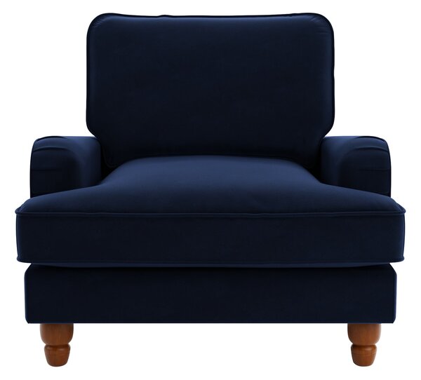 Beatrice Velvet Armchair Navy Blue