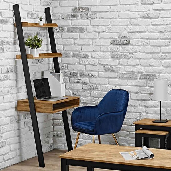 Chollerford Wooden Ladder Laptop Desk - Oak And Black