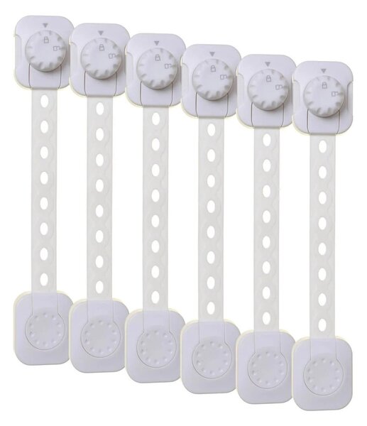 Dreambaby Twist N Lock Multi-Purpose Safety Latch White Polybag 6 pack