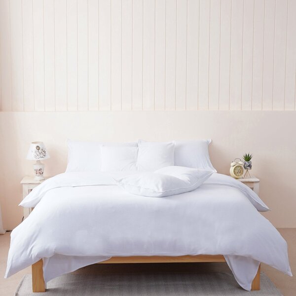 Bella Flannelette - White Bedding Set