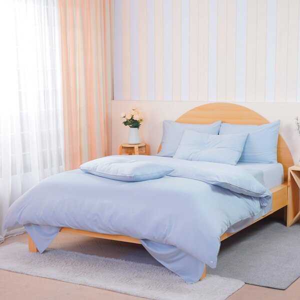 Ackly Bamboo - Sky Duvet Cover, Fitted Sheet & Pillowcases Set, King Size
